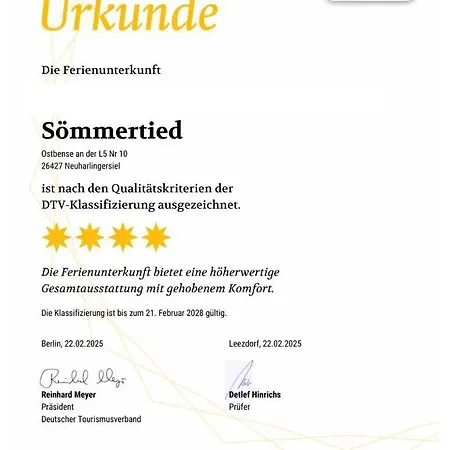 Apartamento Neu! 4 Sterne Soemmertied Esens